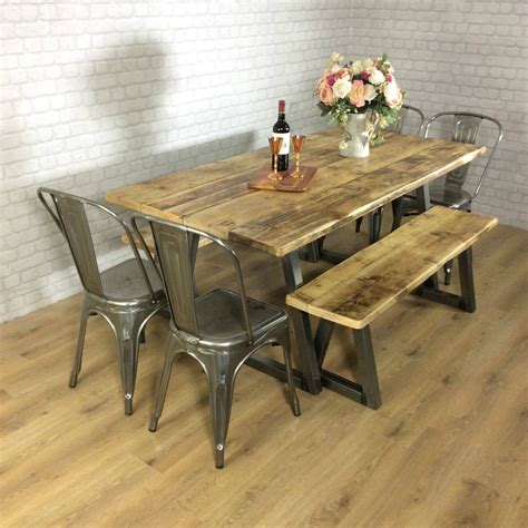 metal farm house tablr|rustic metal dining table.